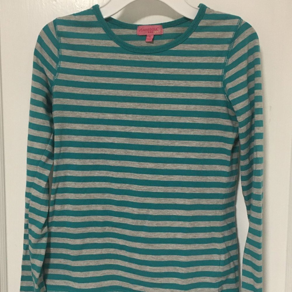 Teal Striped Shirt